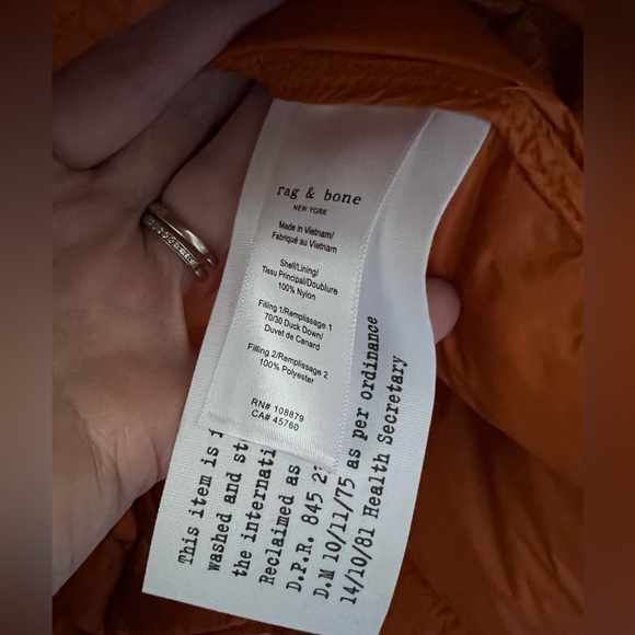 New rag & bone Rudy Nylon Liner Size XS - Picture 6 of 7